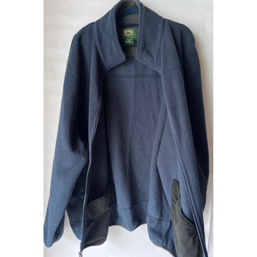Stillwater Supply Co Mens Full Zip Fleece Jacket Marine Blue Cabelas Logo XL NEW - Picture 3 of 6